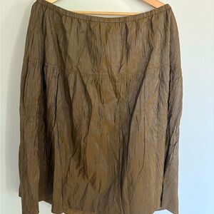 Boden Brown Silk A-line midi skirt